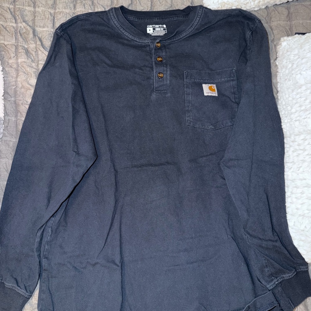 Carhartt Men's Dark Gray Long Sleeve Henley